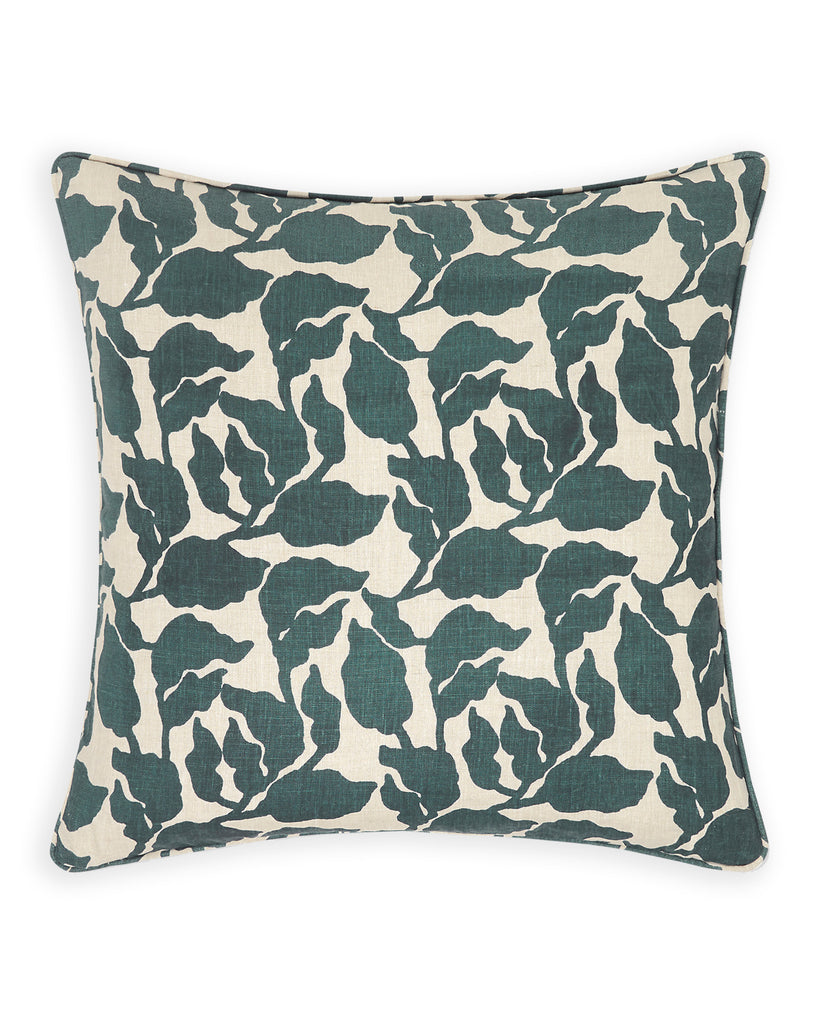 Flores Pacific Blue linen cushion 50x50cm