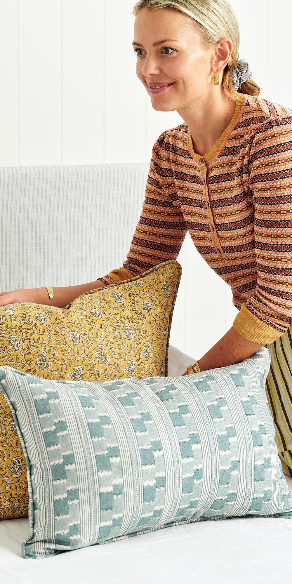 Ubud Golden Pillowcase in - Cushions - Walter G Australia
