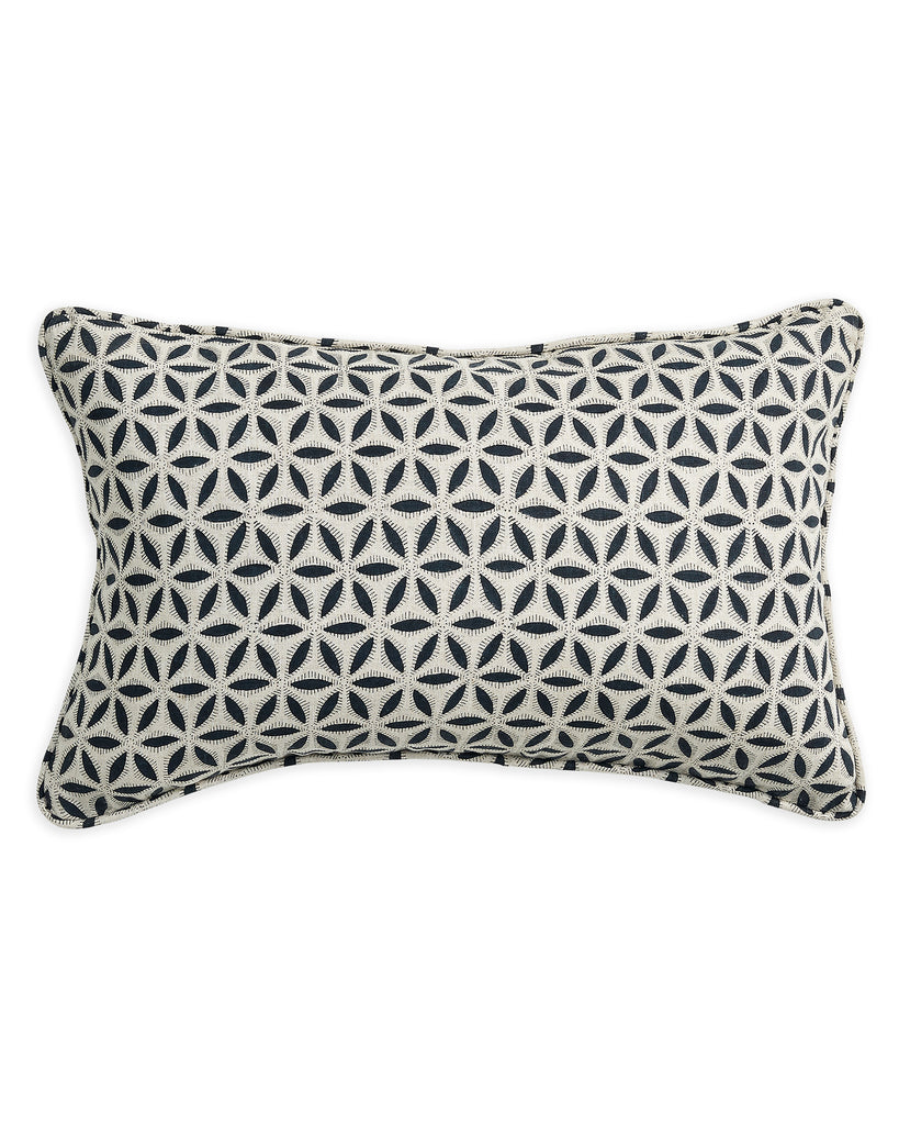 Hanami Indian Teal linen cushion 35x55cm