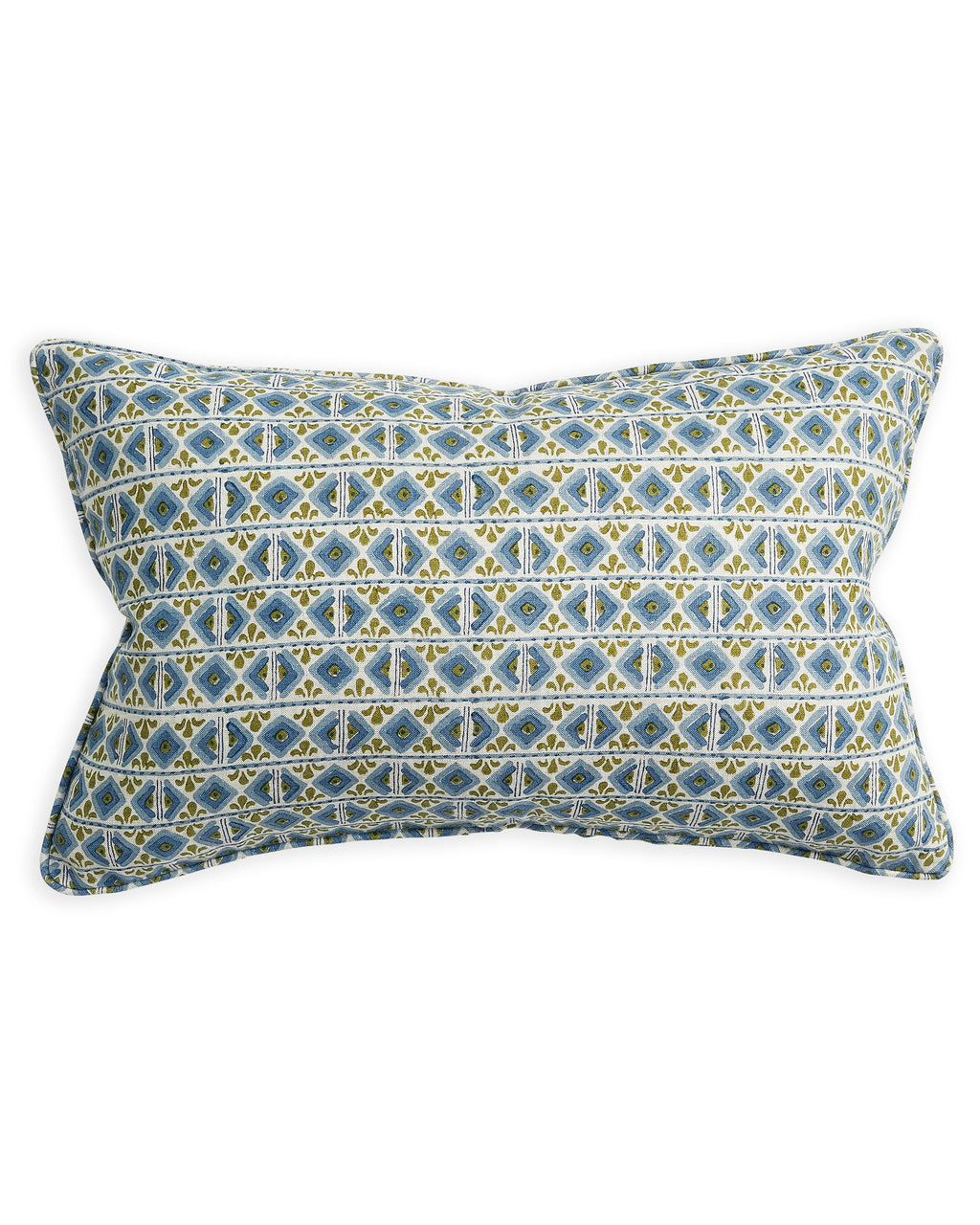 Ishtar Moss Azure linen cushion 35x55cm