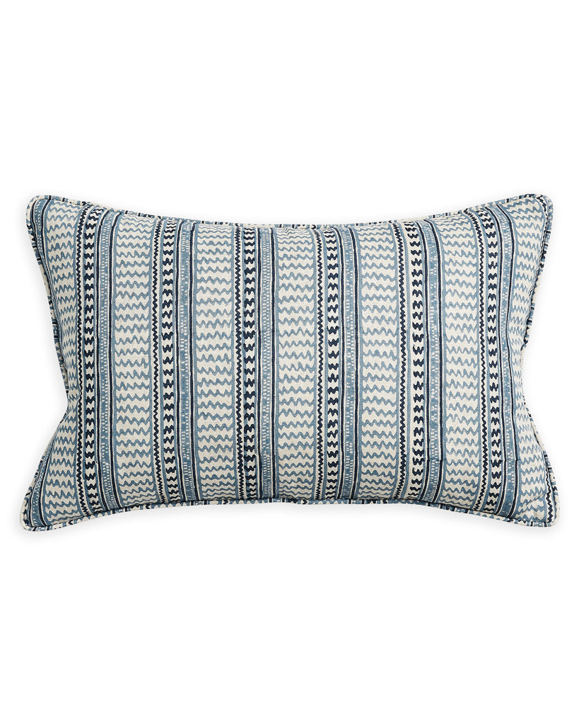 Kampala Azure linen cushion 35x55cm