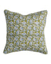 Marbella Moss Azure linen cushion 50x50cm