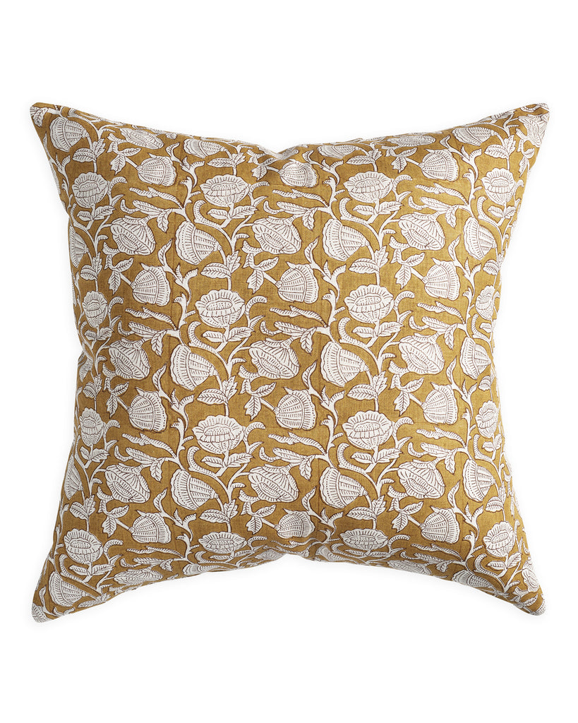 Marbella Saffron linen cushion 55x55cm