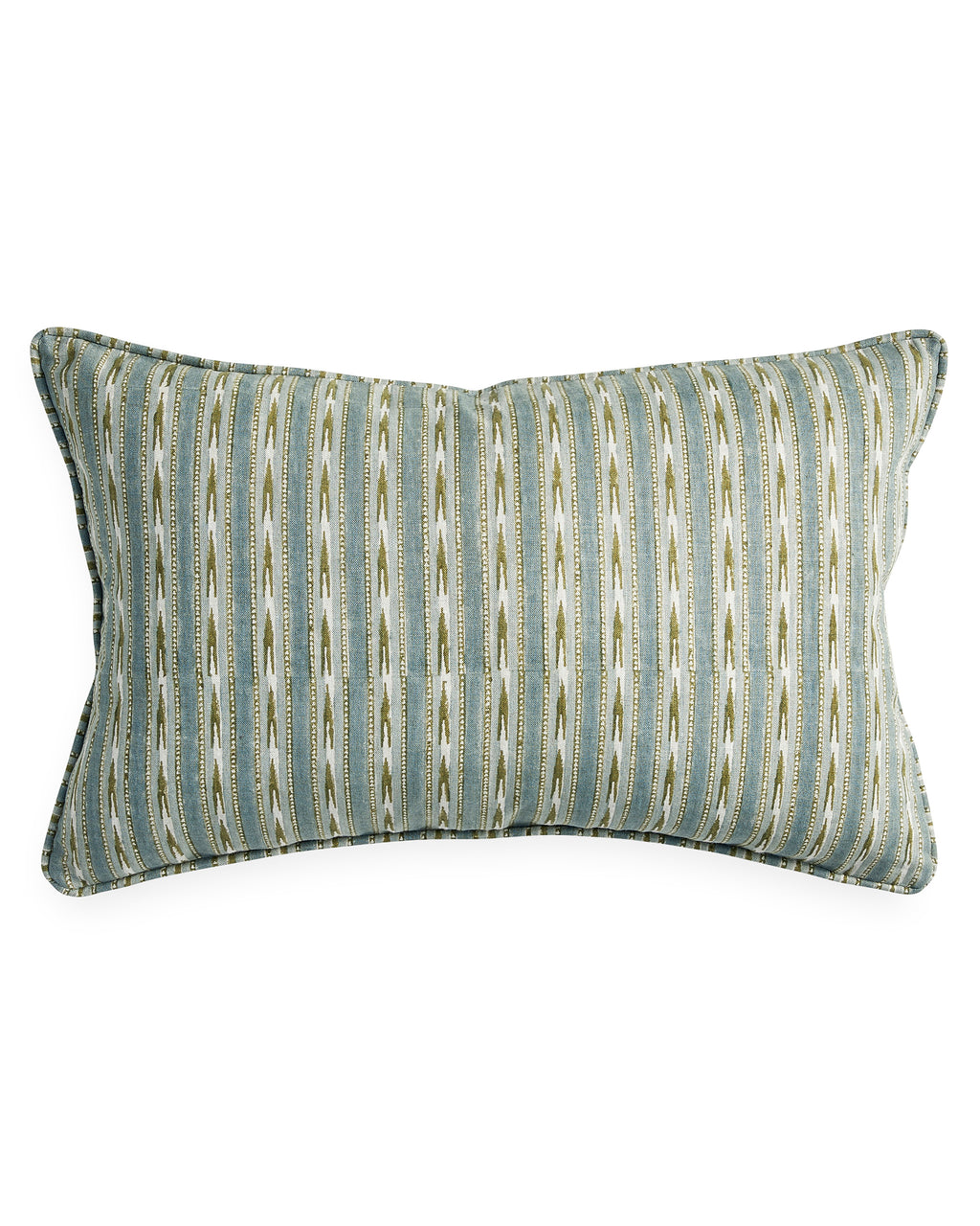 Mashru Celadon Moss linen cushion 35x55cm