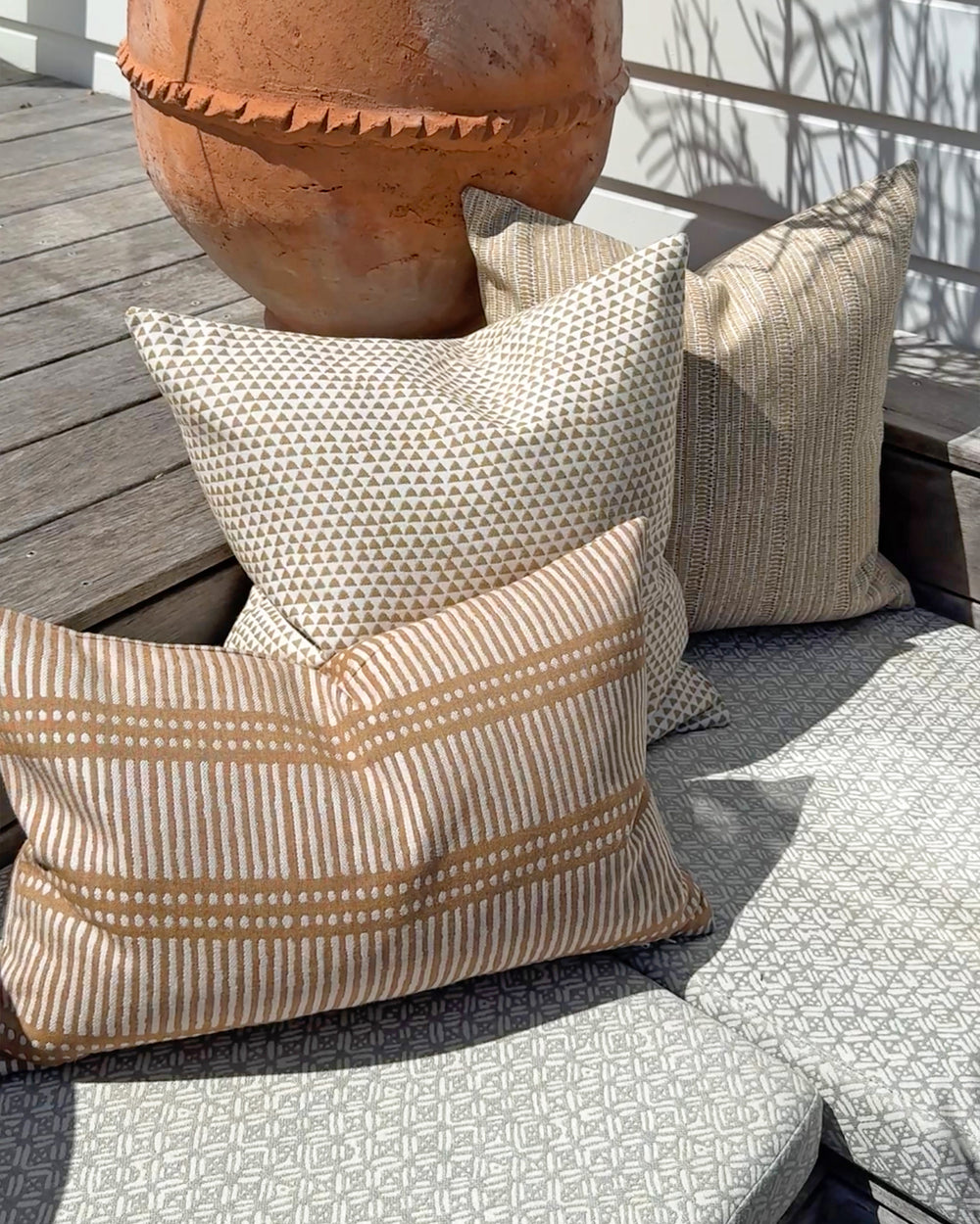 Huts Ochre Outdoor Pillowcase