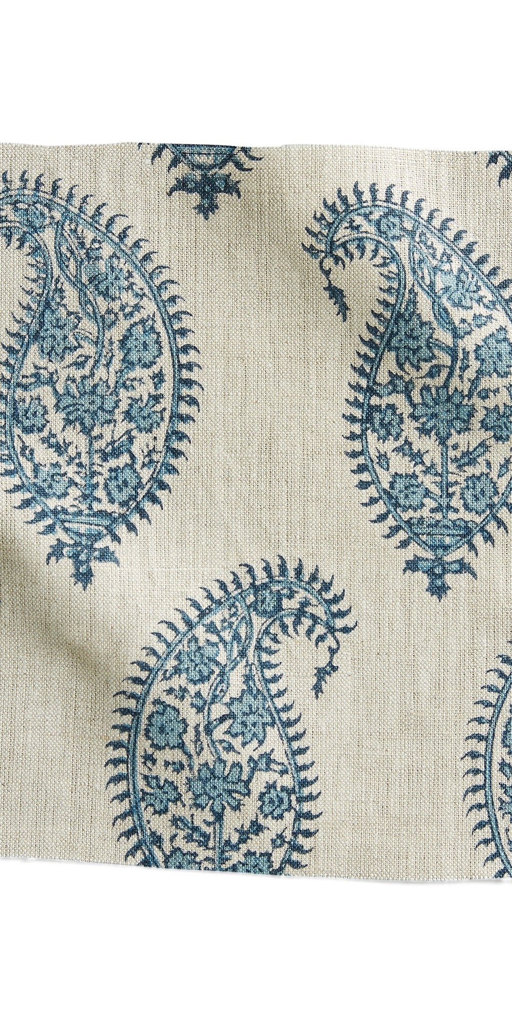 Paisley Azure linen swatch in - Swatches - Walter G Australia