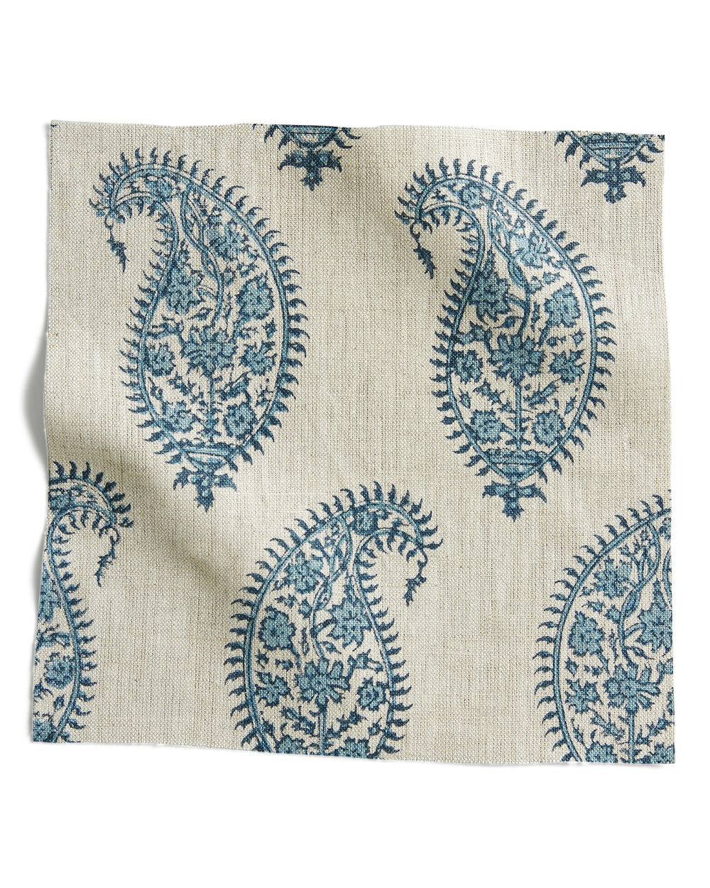 Paisley Azure linen swatch in - Swatches - Walter G Australia
