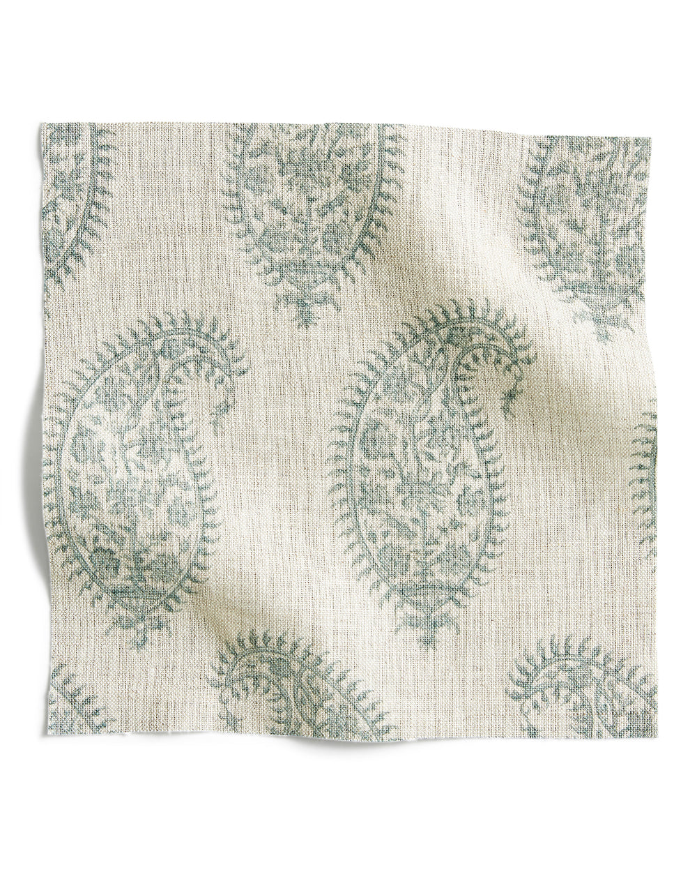 Paisley Celadon linen swatch