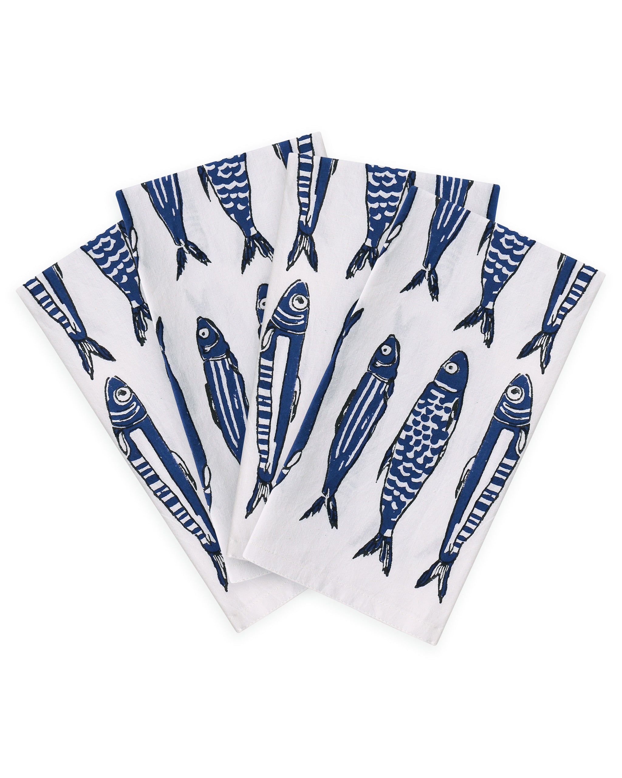 set of 4 organic sardines cloth napkins — Hearth and Harrowset of 4 organic  sardines cloth napkins