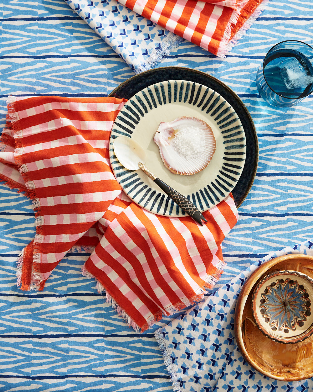 Fuji Azure cotton Tablecloth