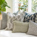 Paisley Moss Celadon linen cushion 50x50cm
