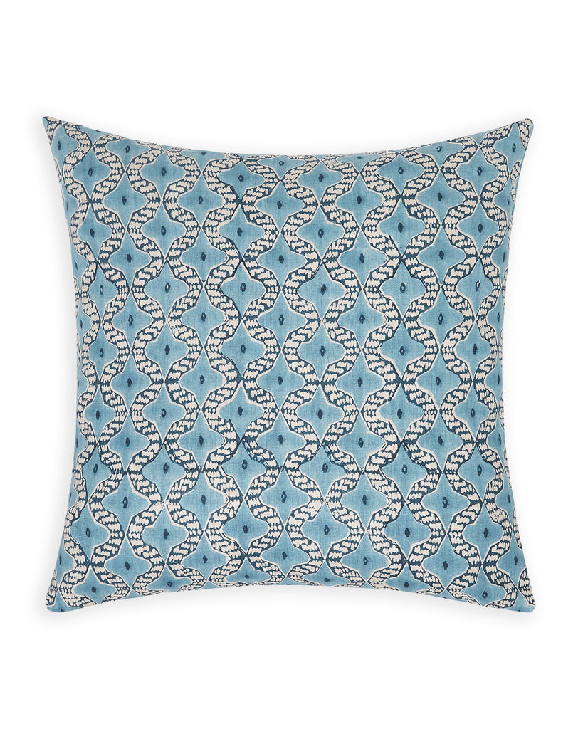 Tulum Azure linen cushion 50x50cm