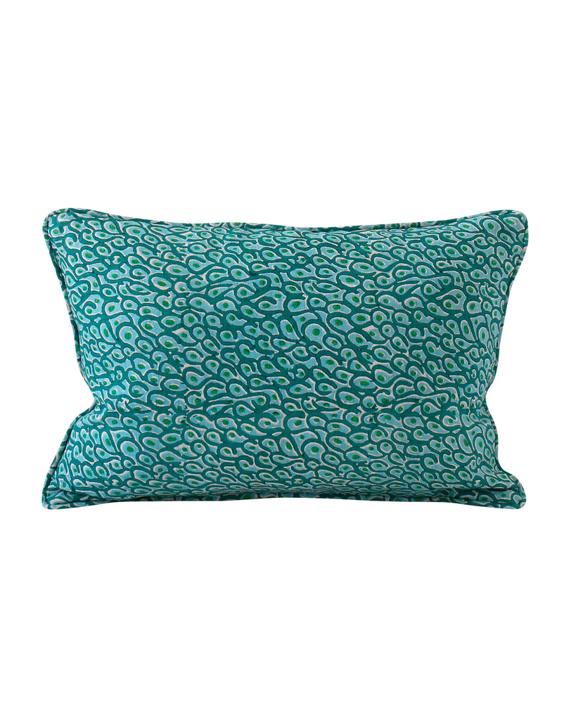 Uzes Emerald linen cushion 30x45cm